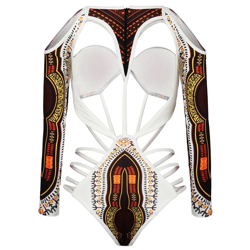 2025 African Dashiki Print One Piece Swimsuit Women High leg cut Swimwear Female Trikini Thong Monokini Brazilian Bathing Suit