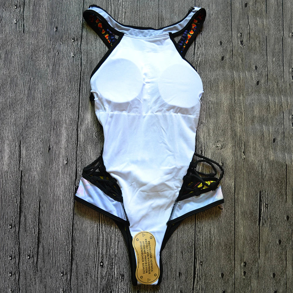2025 African Dashiki Print One Piece Swimsuit Women High leg cut Swimwear Female Trikini Thong Monokini Brazilian Bathing Suit