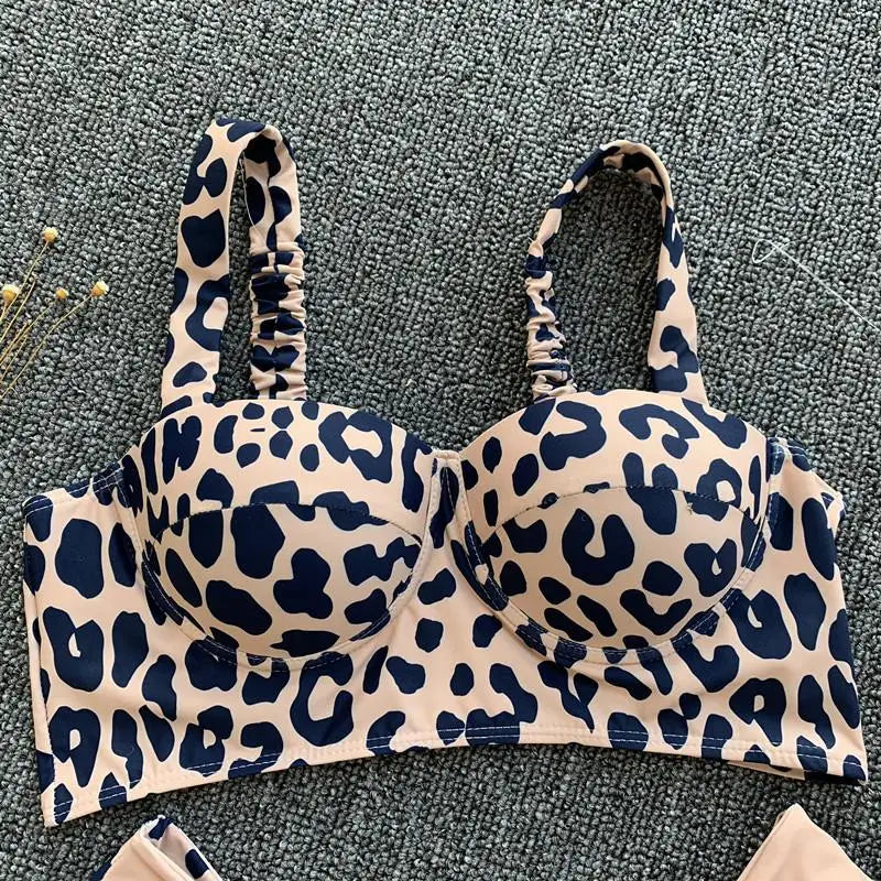 Leopard High Waist Bikini Push Up Bra Cup Bikinis 2026 Women Swimsuit Female Swimwear Two Piece Bikini Set High Cut Bathing Suit