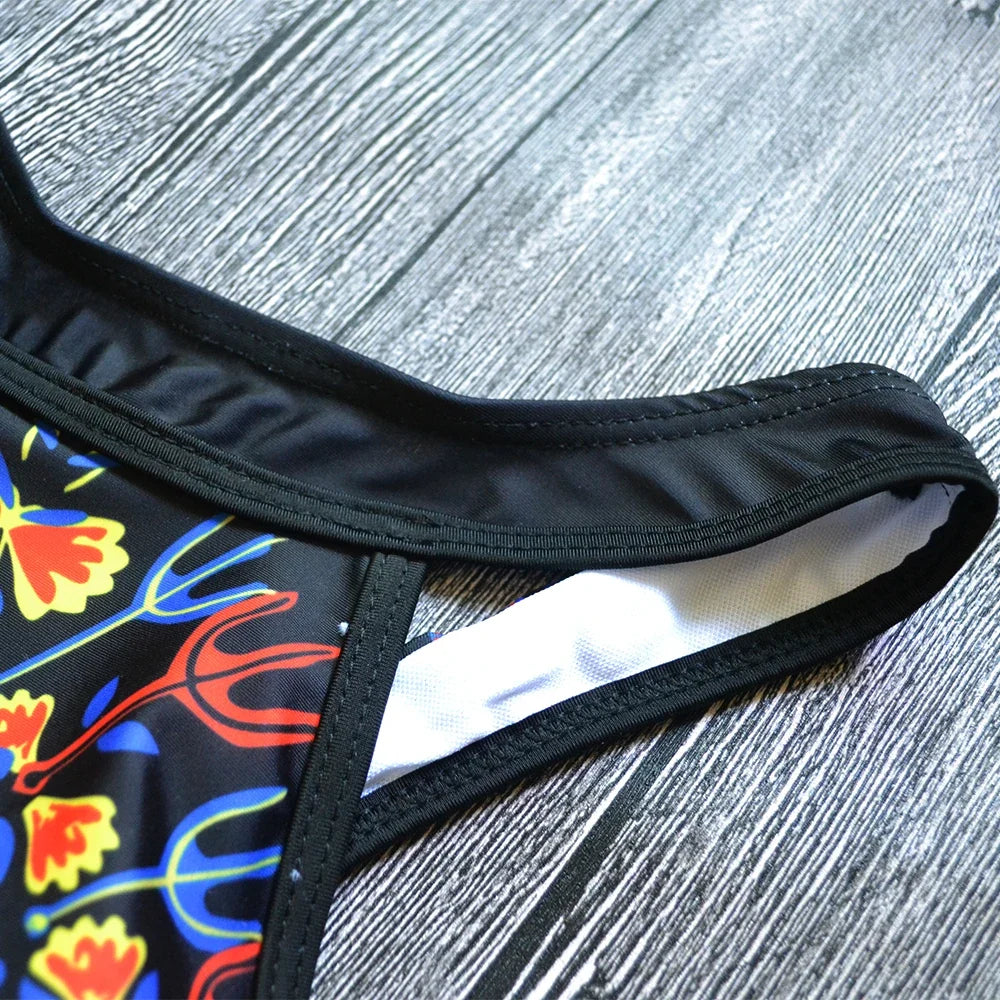 2025 African Dashiki Print One Piece Swimsuit Women High leg cut Swimwear Female Trikini Thong Monokini Brazilian Bathing Suit