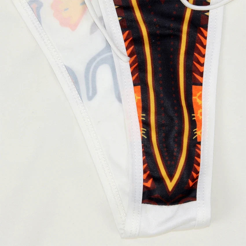 2025 African Dashiki Print One Piece Swimsuit Women High leg cut Swimwear Female Trikini Thong Monokini Brazilian Bathing Suit