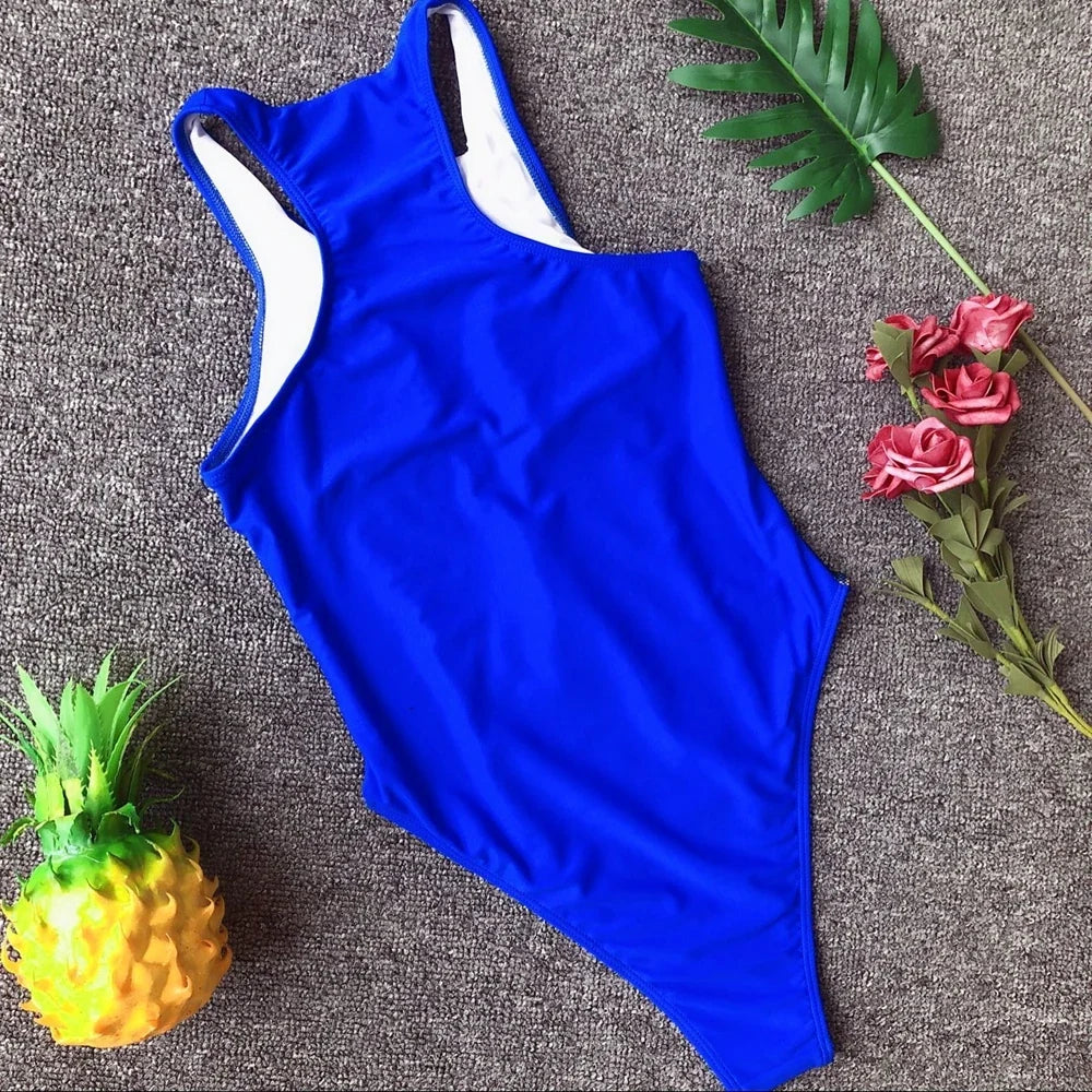 2025 Sexy Splicing Mesh Zipper Female Swimwear One Piece Swimsuit Women Monokini High Cut Bather Bathing Suit Swim Lady Bodysuit