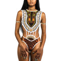 2025 African Dashiki Print One Piece Swimsuit Women High leg cut Swimwear Female Trikini Thong Monokini Brazilian Bathing Suit