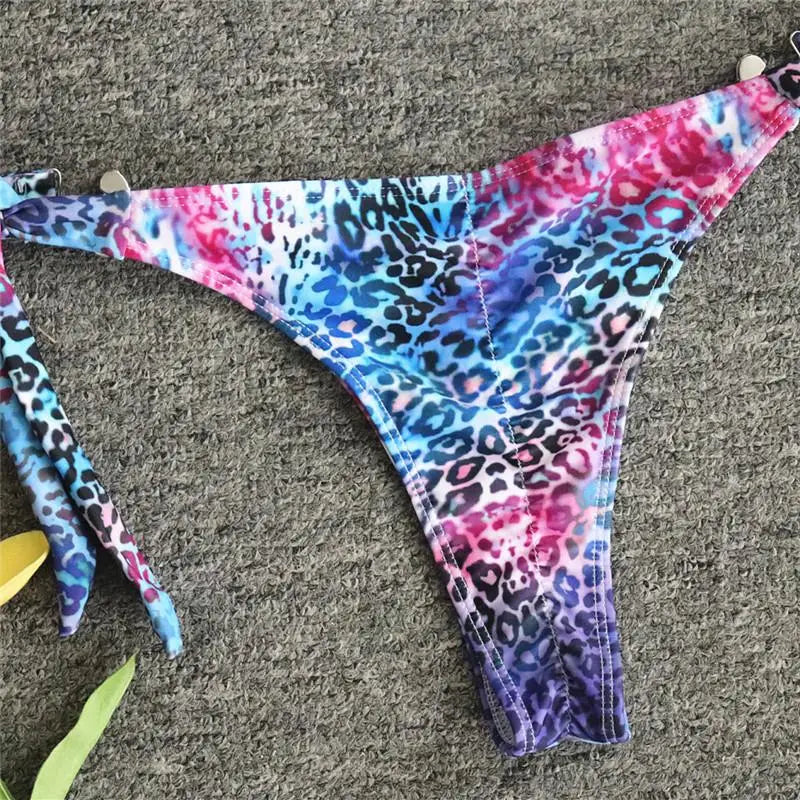 Leopard Diamond Bikini 2026 Women Hollow out Swimsuit Female Swimwear Two Pieces Bikini Set Halter Bather Bathing Suit Swim Lady