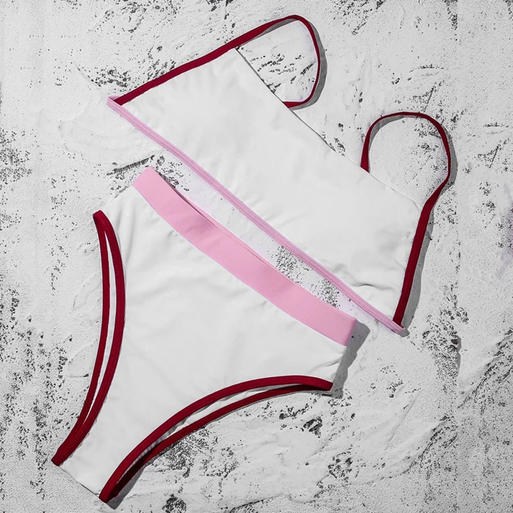 ZTVitality Swimwear Women Bikinis 2020 Newest Patchwork Padded Straps High Waist Swimsuit Brazilian Biquini Sexy Push Up Bikini