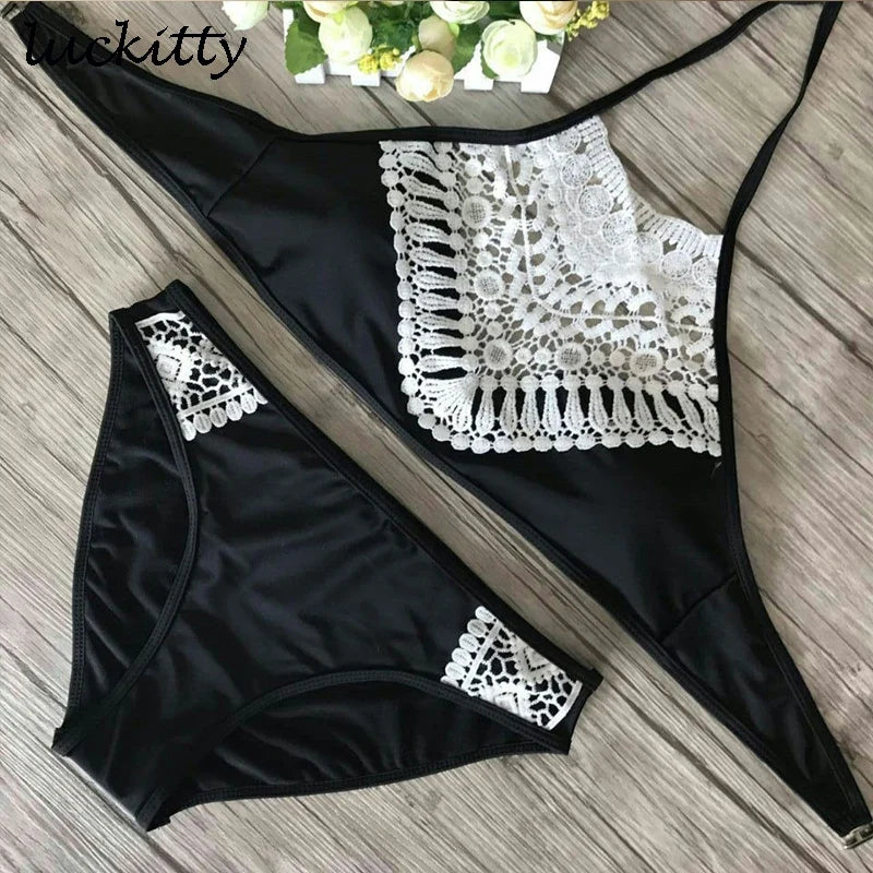 Swimsuit Women Sexy Pusg up Bikini Set 2022 summer Swimwear Biquinis Floral Lace Swim Wear Ladies swimsuits Cropped