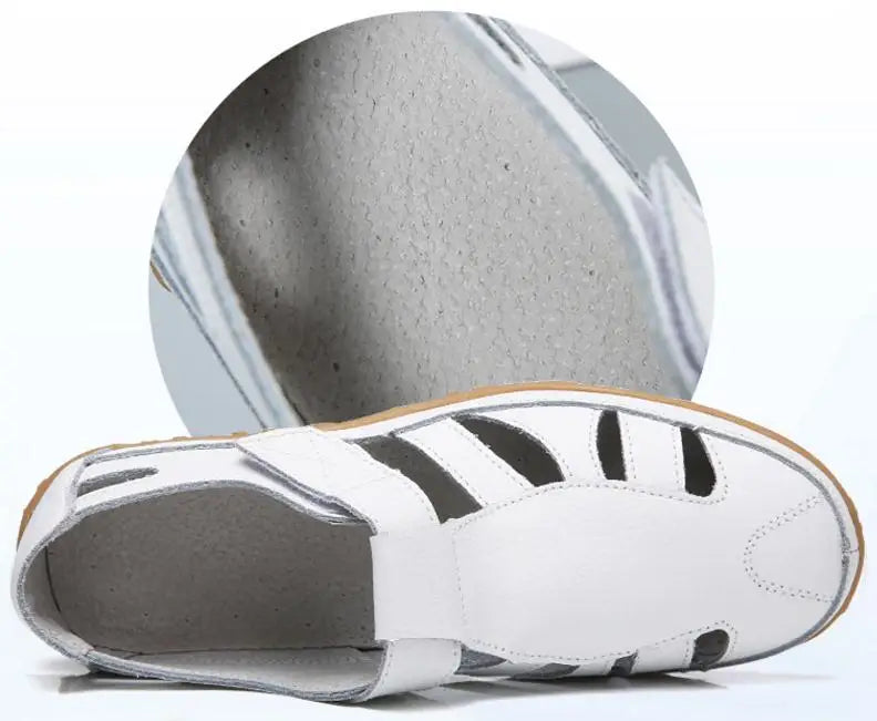 Split Leather Flat Sandals Women Fashion Summer Shoes Anti-slip Soft Sole Ladies Gladiator Sandal Breathable Sandalias SH031502