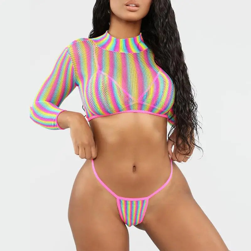 2025 Long Sleeve Neon Green Leopard Bikini Women Swimsuit Bikini Set Sexy Swimwear Female Brazilian Bathing Suit Swim Beach Wear