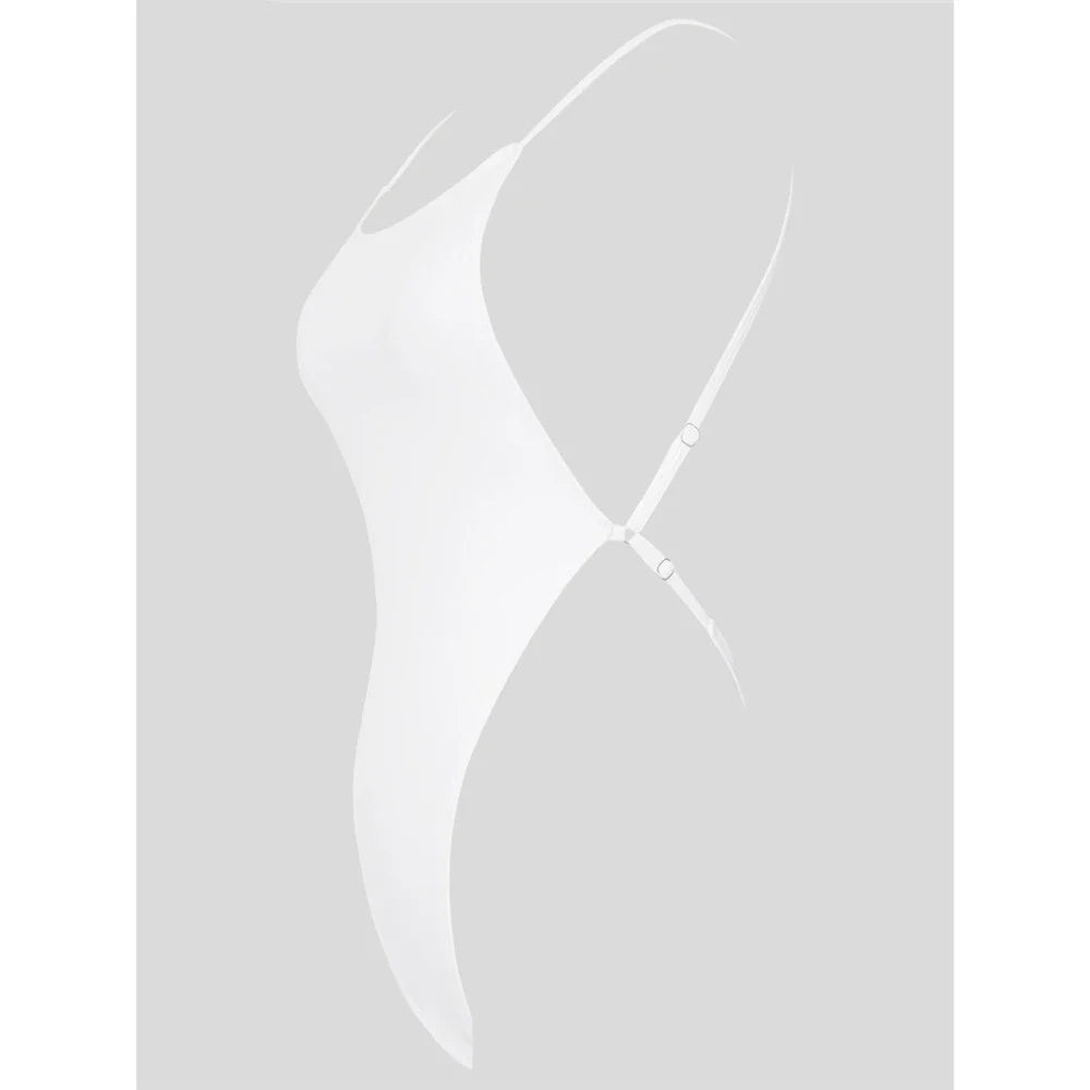 2025 Sexy Sparkling Shiny Women Swimwear One Piece Swimsuit Female High Cut Monokini Backless Bather Bathing Suit Swim Bodysuit