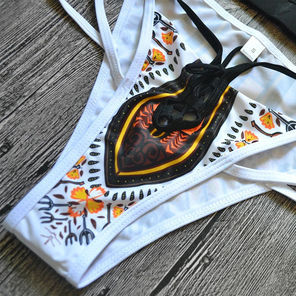 2025 African Dashiki Print One Piece Swimsuit Women High leg cut Swimwear Female Trikini Thong Monokini Brazilian Bathing Suit