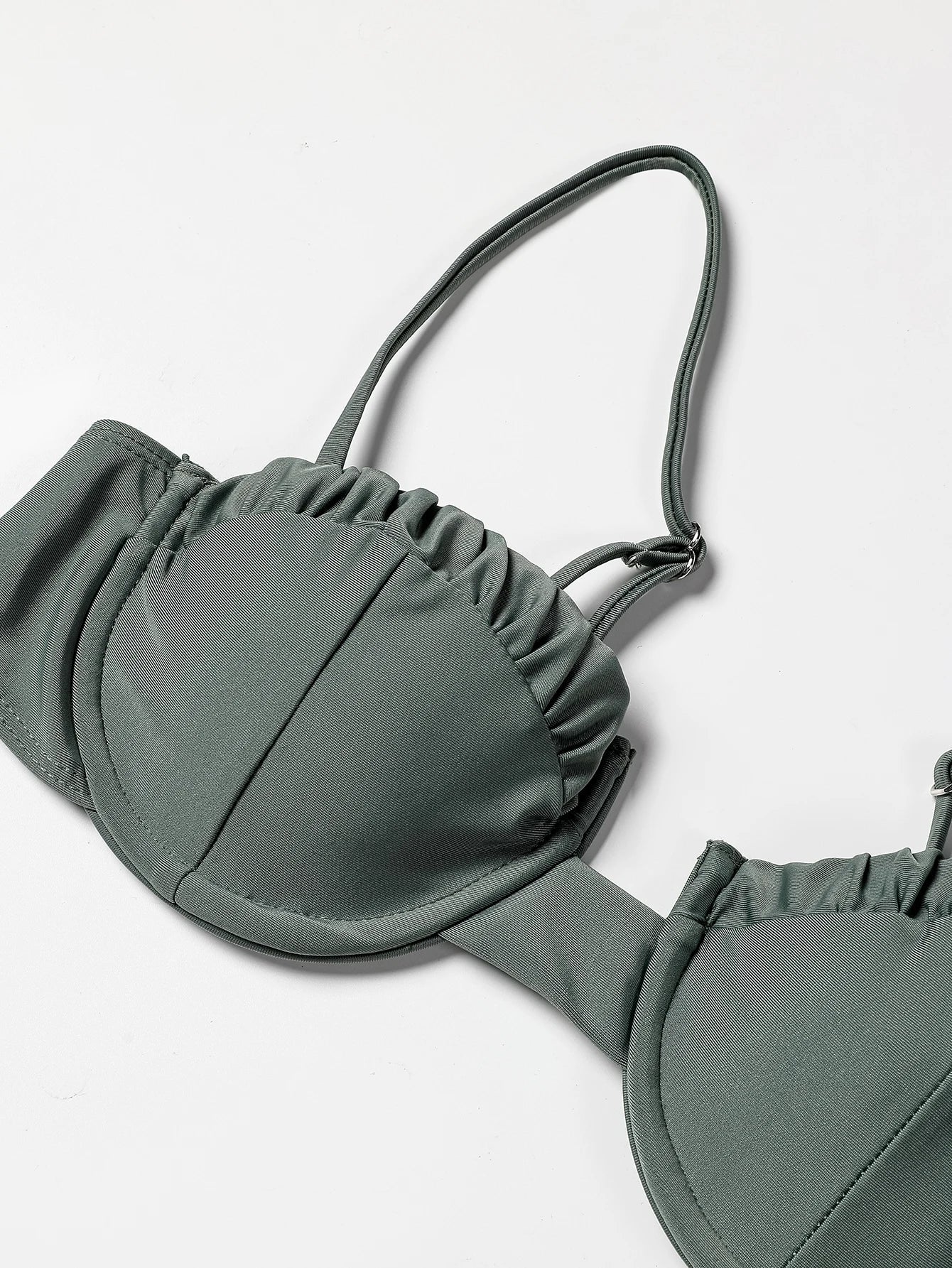 ZTVitality Solid Swimwear Women 2025 Newest Push Up Sexy Bikini Padded Bra Underwire Mid Waist Folds Swimsuit Brazilian Biquini