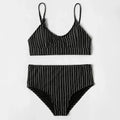 ZTVitality Shiny Striped Sexy Bikini 2022 New Arrival Straps Padded Bra High Waist Swimsuit Female Swimwear Women Beach Wear S-L
