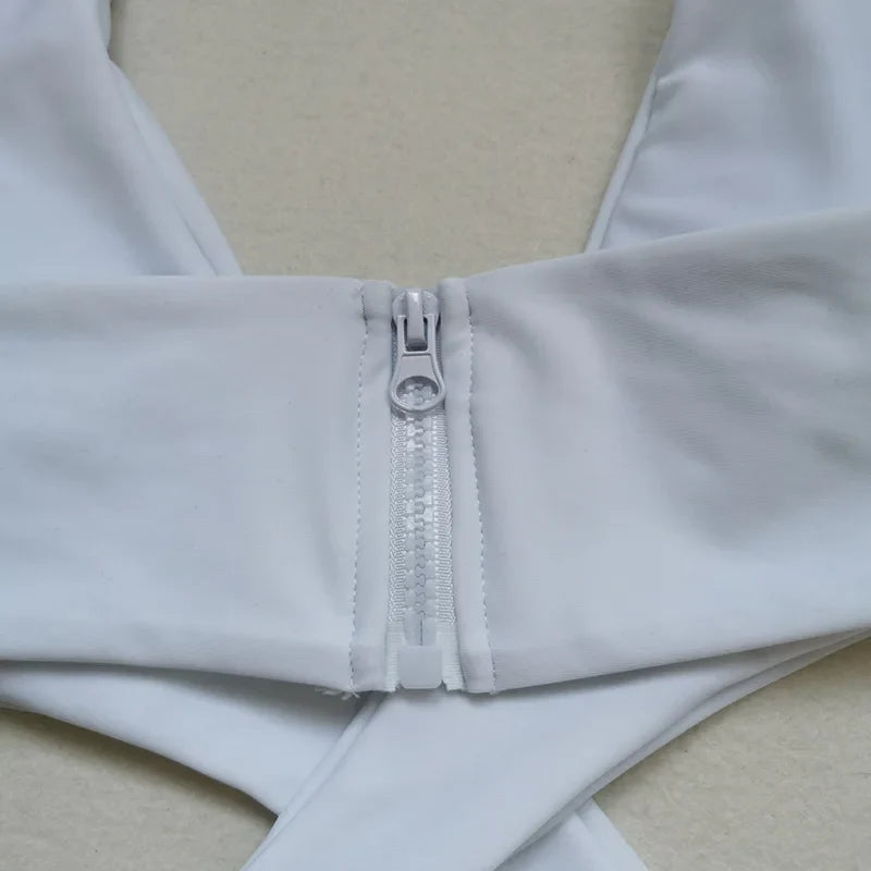 2025 Sexy High Cut Out Halter Female Swimwear One Piece Swimsuit Women Cross Bandage Monokini Bather Bathing Suit Swim Bodysuit