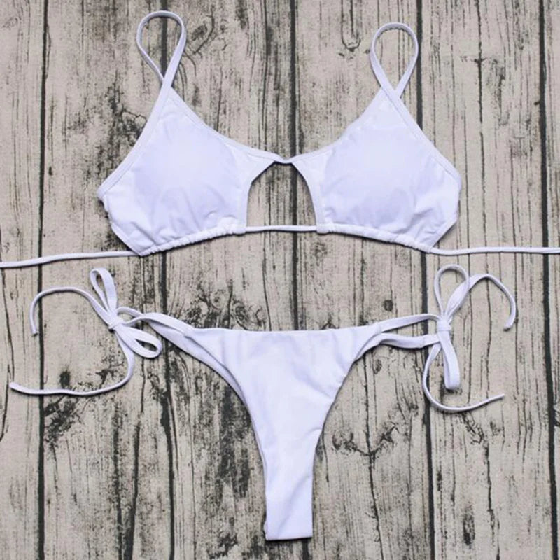 Sexy Hollow Out Micro Thong Bikini Women Swimwear Female Swimsuit Two-pieces Bikini Set Brazilian Bather Bathing Suit Swim Lady