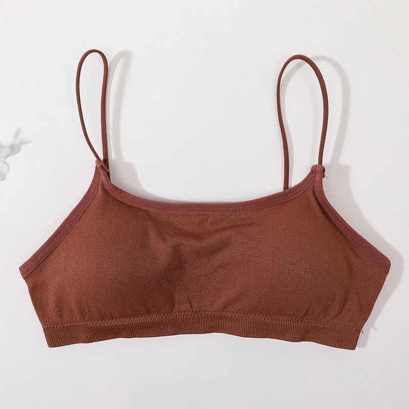 Women Low Back Crop Top Push Up Bras Seamless Underwear Thin Strap Camisole Sexy Lingerie Female Backless Bralette Tanks Top