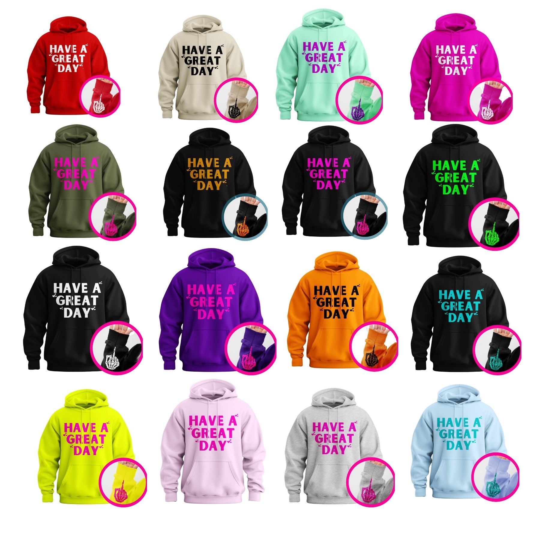 "Have A Great Day" Middle Finger Hoodie – Sarcastic & Funny Pullover, Unisex Streetwear