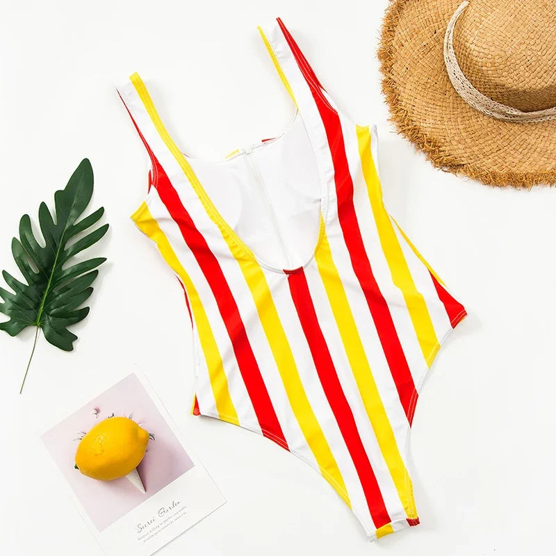 2026 Printed Zipper Swimsuit One Piece Sexy Swimwear Women Floral Bathers Bathing Swimming Swim Suit Female Beachwear