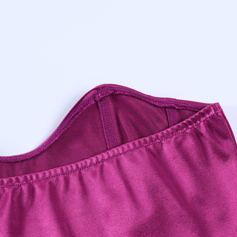 Women’s Sexy Exposed Navel Tube Tops Fashion Solid Color Off-the-shoulder Pullover Strapless Tops Wrap Tops