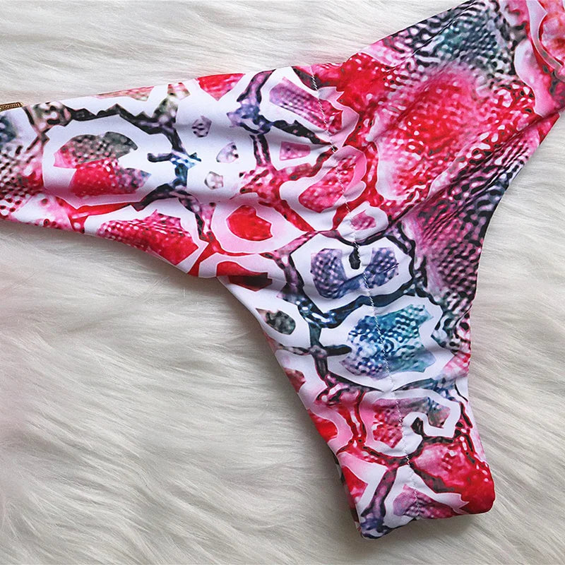 2025 Snake Print Halter Crystal Diamond Bikini Women Swimsuit Female Swimwear Two pieces Bikini set Bather Bathing Suit Swim