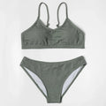 ZTVitality Sexy Solid Bikini Set 2025 New Arrival Padded Bra Push Up V-Neck Swimsuit Women Swimwear Summer Brazilian Beachwear