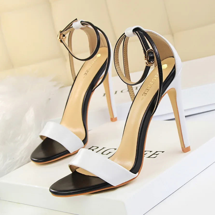 BIGTREE Shoes 11 cm High Heeled Sandals Women Summer Shoes Stiletto High Heels Open toed hollowed out Women Sandals Party Shoes