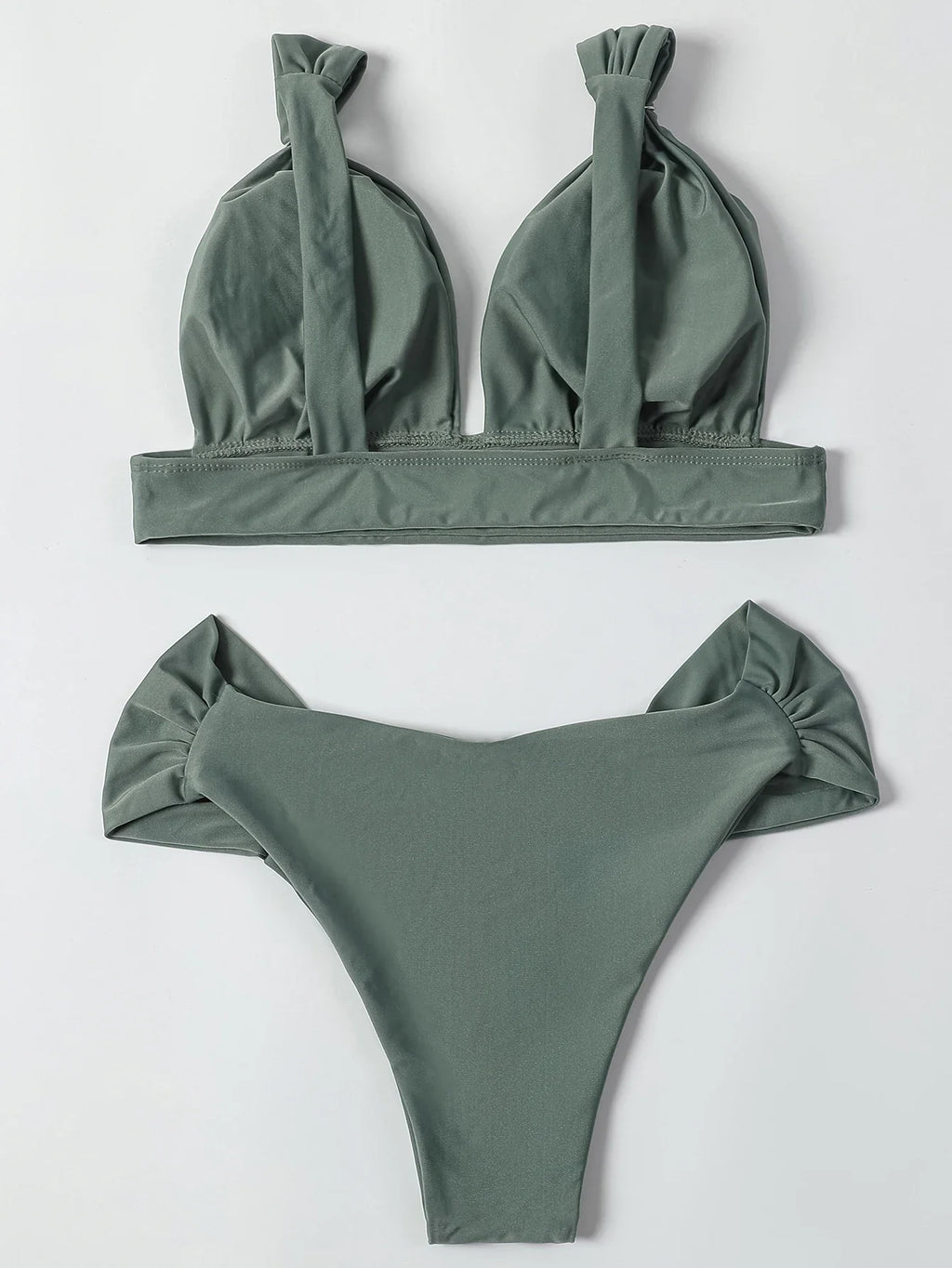 ZTVitality Solid Swimsuit Women Swimwear 2025 Newest Mid Waist Sexy Bikini Push Up Bikini Set Brazilian Bathing Suit Beach Wear