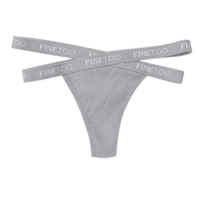 1PC FINETOO Women Panties Front Cross Cotton Lingerie Sexy Low Waist  Color Thongs Ladies Underwear Fashion Soft Underpants