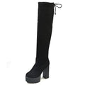 Square Chunky Block High Heels Riding Boots Women Slip On Thick Platform Rock Punk Botas Mujer Over the Knee High Boots Shoes