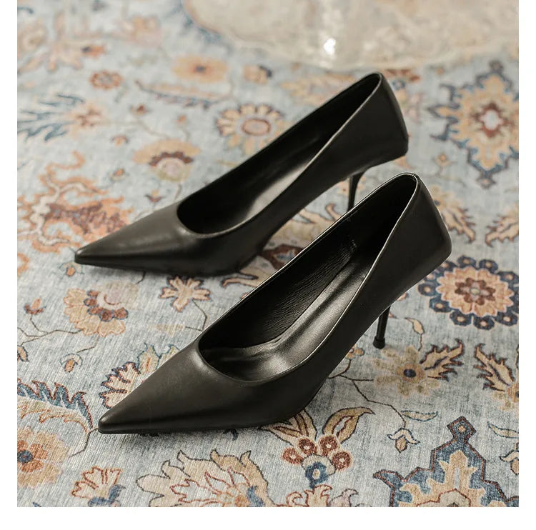 Pumps shoes Women Fashion Office Basic High Heels Work Lady Shoes Black Pink Green Thin Heels Brand Point Toe998