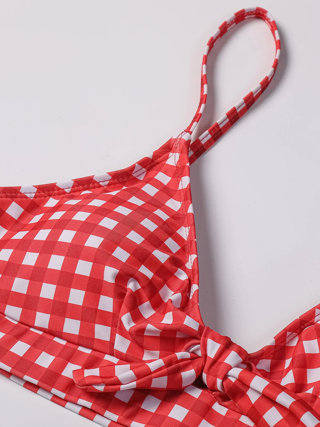 ZTVitality Bow Plaid Bikinis Push Up Sexy Bikini 2021 Hot Sale Straps Padded High Waist Swimsuit Retro Swimwear Women Biquini