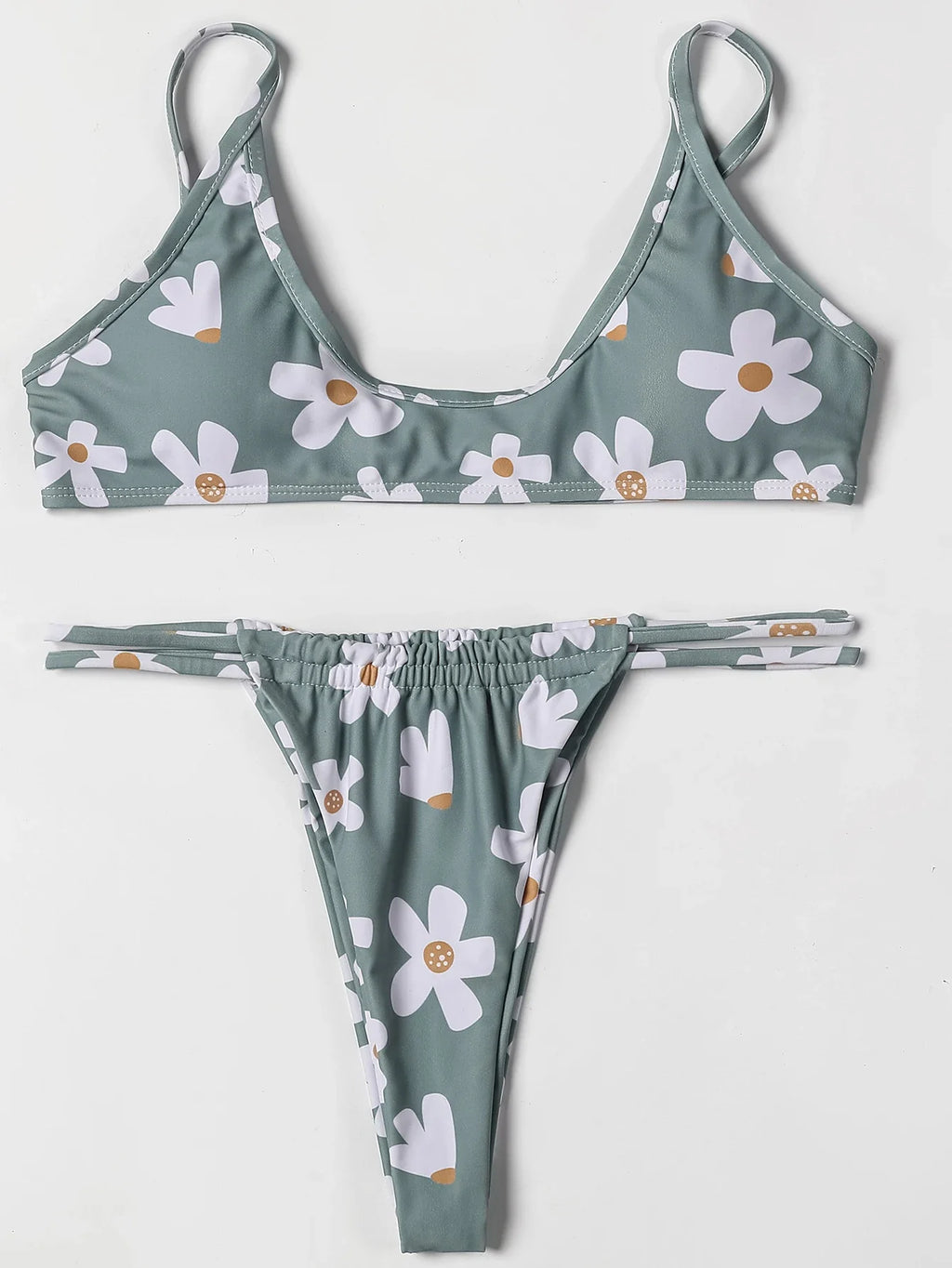 ZTVitality Swimwear Women Floral Print Sexy Bikini 2022 Hot Sale Straps Padded Bra Low Waist Swimsuit Female Brazilian Biquini