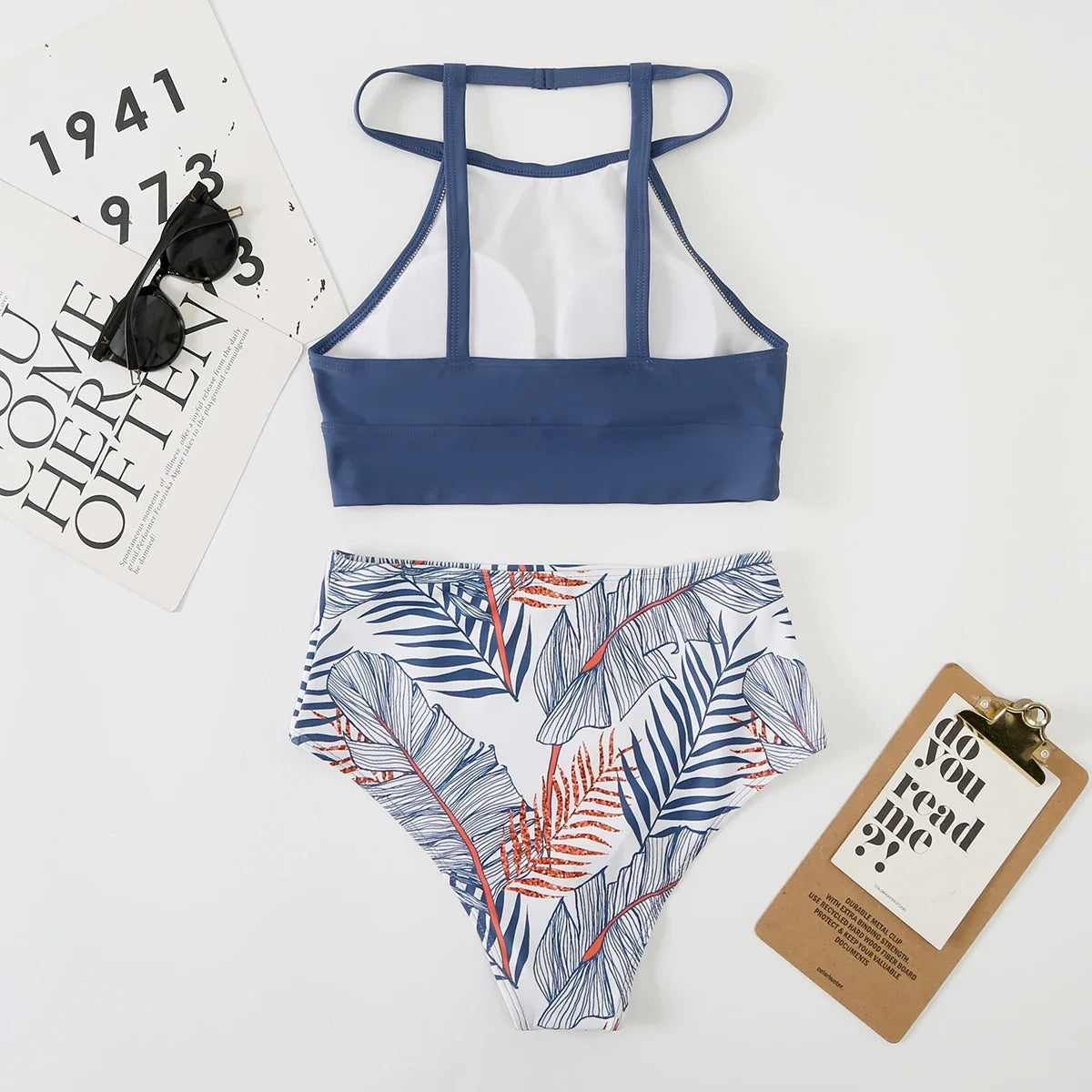 2026 High Waist Bikini Women High Neck Swimsuit Printed Swimwear Female Padded Beachwear Bathers Bathing Swimming Swim Suit