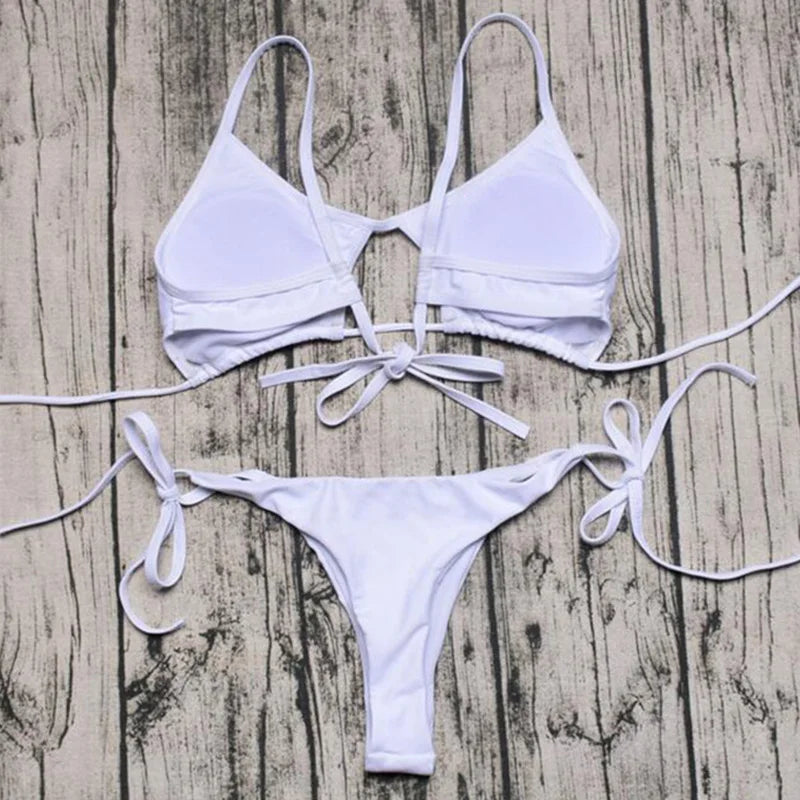 Sexy Hollow Out Micro Thong Bikini Women Swimwear Female Swimsuit Two-pieces Bikini Set Brazilian Bather Bathing Suit Swim Lady