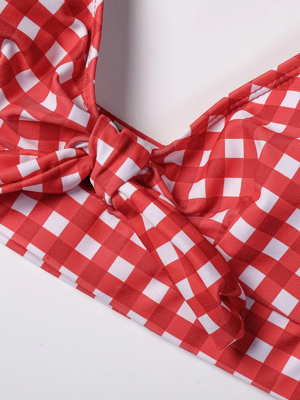 ZTVitality Bow Plaid Bikinis Push Up Sexy Bikini 2021 Hot Sale Straps Padded High Waist Swimsuit Retro Swimwear Women Biquini