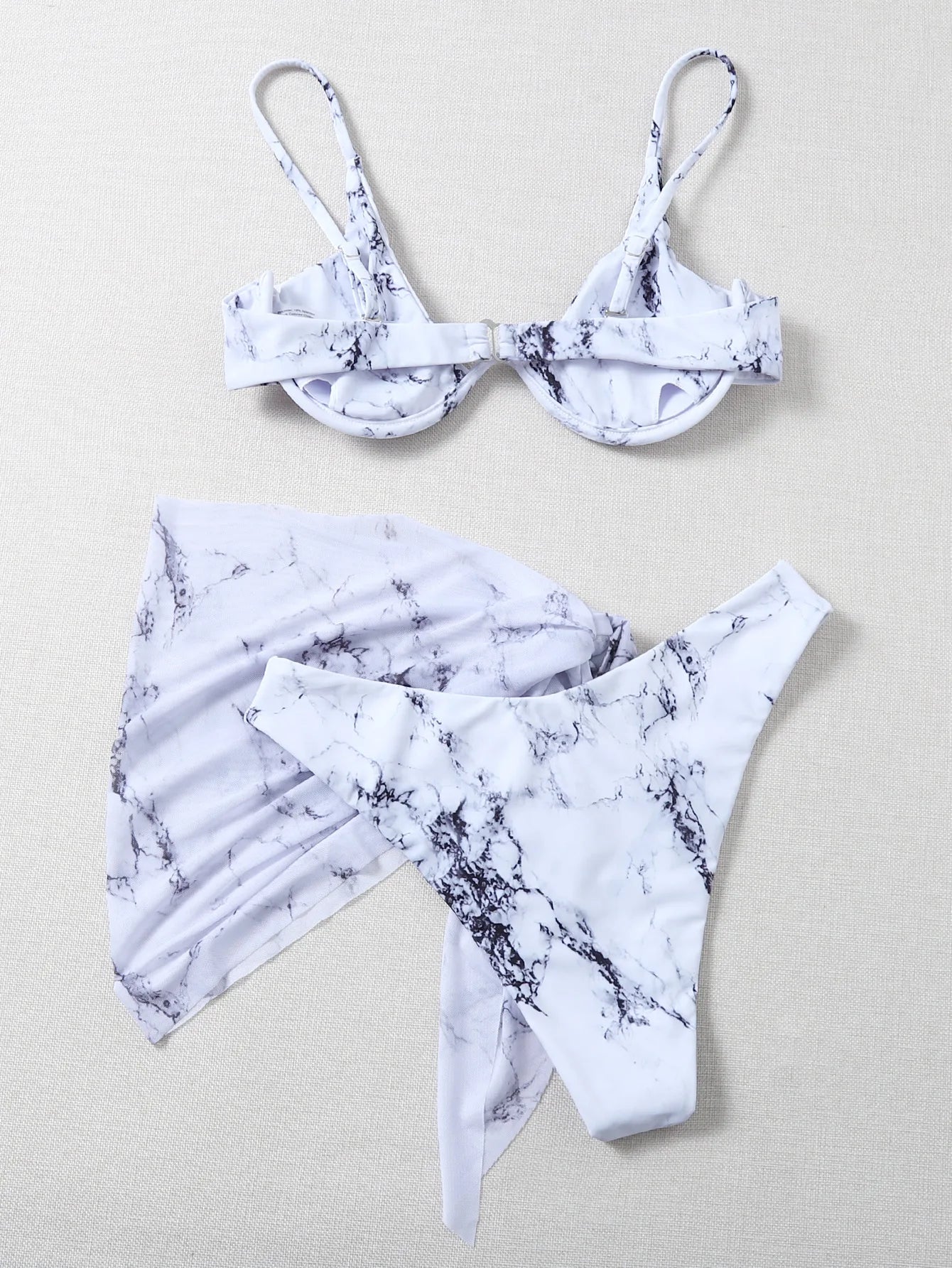 Sexy Marble Print Bikini 2026 Women Push Up Bra Underwire 3 Piece Swimsuit Brazilian Beach Bathing Suit Swimwear Swimming Suits