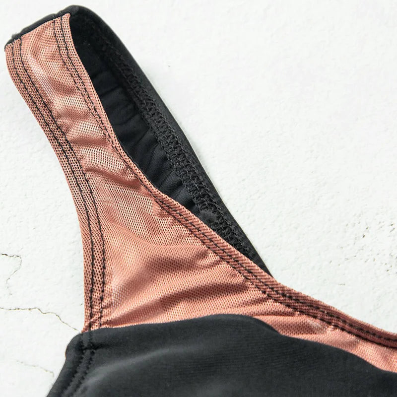 2025 Sexy Splicing Mesh See Through Female Swimwear One Piece Swimsuit Women High Cut Monokini Bathing Suit Swim Beach Wear
