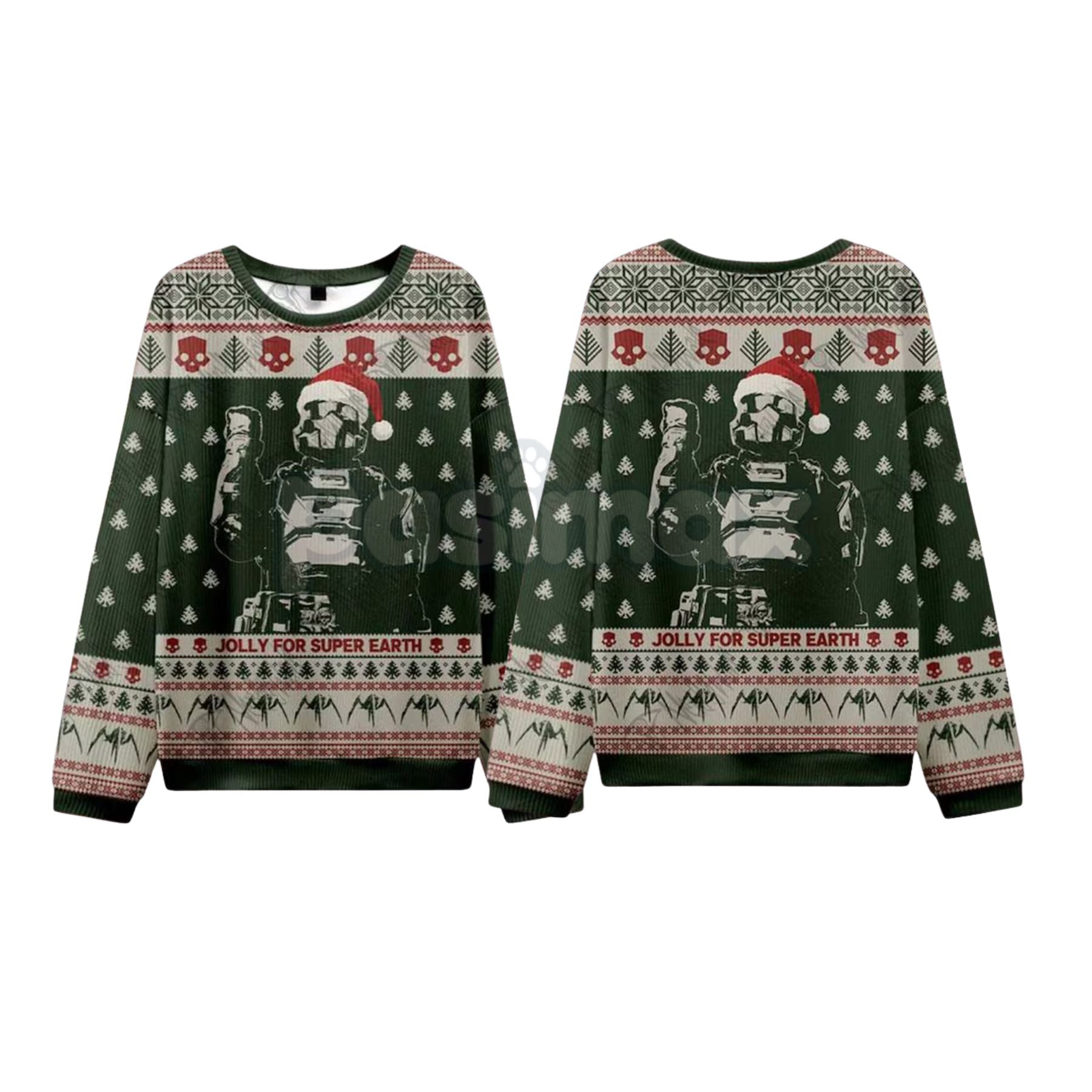 Helldivers 2 "Jolly for Super Earth" Ugly Christmas Sweatshirt – Managed Democracy Gamer Xmas Gift
