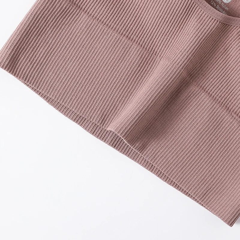 Women Crop Top Seamless Underwear Ribbed Bralette O Neck Bra Tops Female Bra Crop Top Fashion Tanks Top Streetwear Camisole
