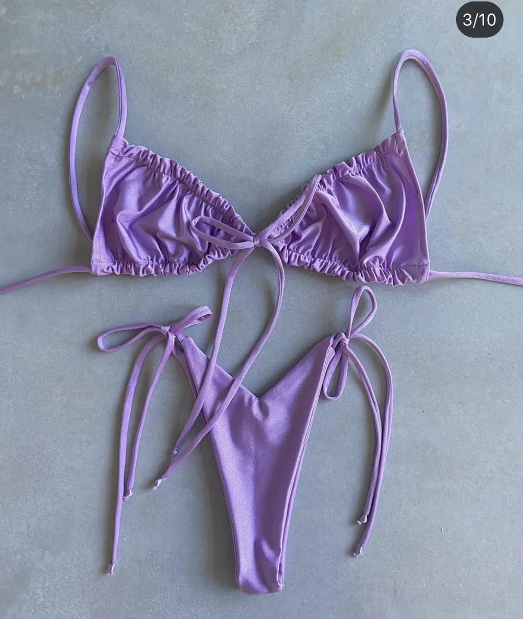 RUOTONGSEPT Low Waist Bikinis 2022 Triangle Swimwear Female Swimsuit Women Print Bikini set two-Piece Suit Push Up Bathing Suit