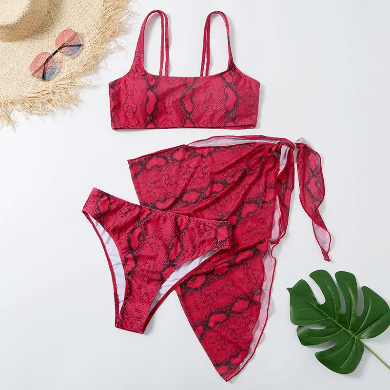 Sexy Marble Print Bikini 2026 Women Push Up Bra Underwire 3 Piece Swimsuit Brazilian Beach Bathing Suit Swimwear Swimming Suits