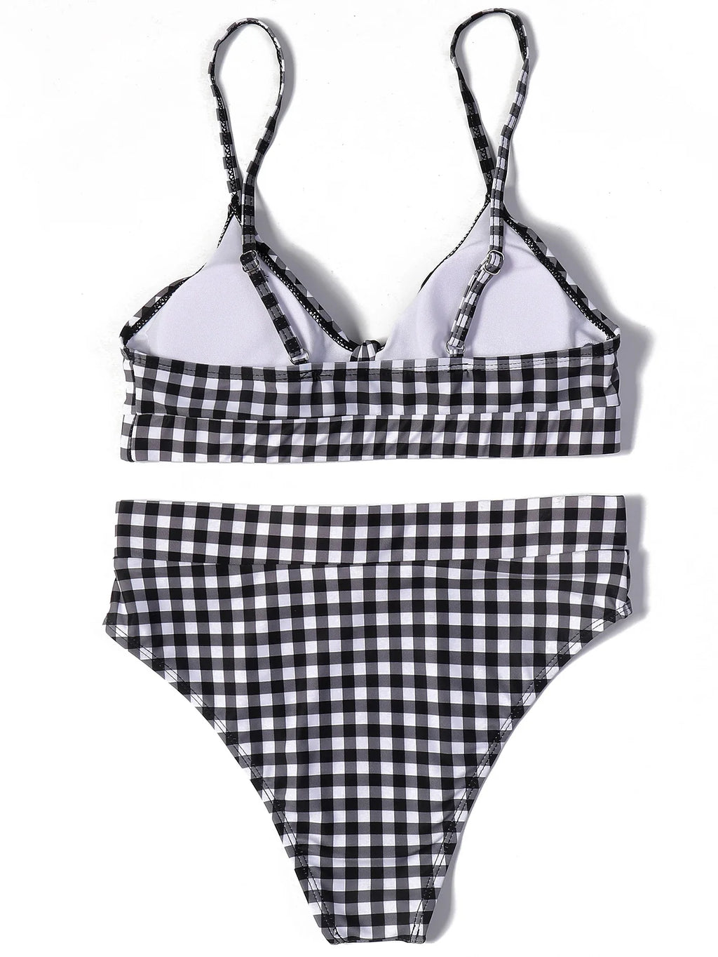ZTVitality Bow Plaid Bikinis Push Up Sexy Bikini 2021 Hot Sale Straps Padded High Waist Swimsuit Retro Swimwear Women Biquini