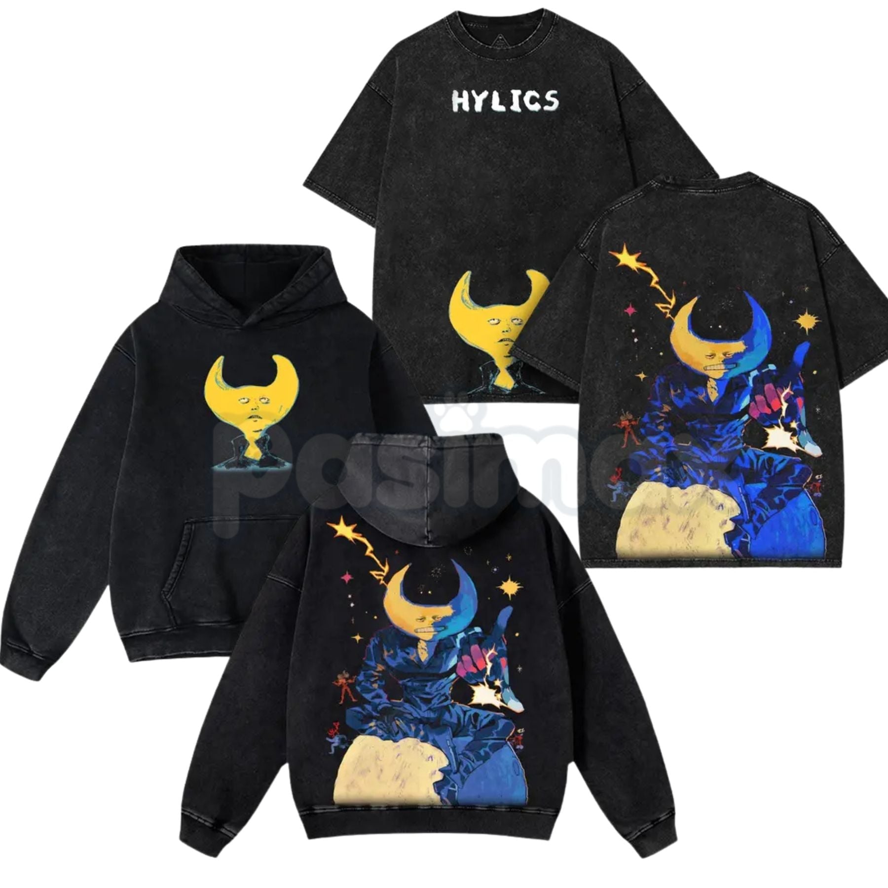 Hylics Game Oversize Acid Wash T-Shirt – Surreal Indie RPG Graphic Tee, Heavy Cotton