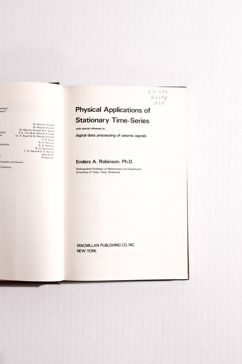 Physical Applications of Stationary Time-Series