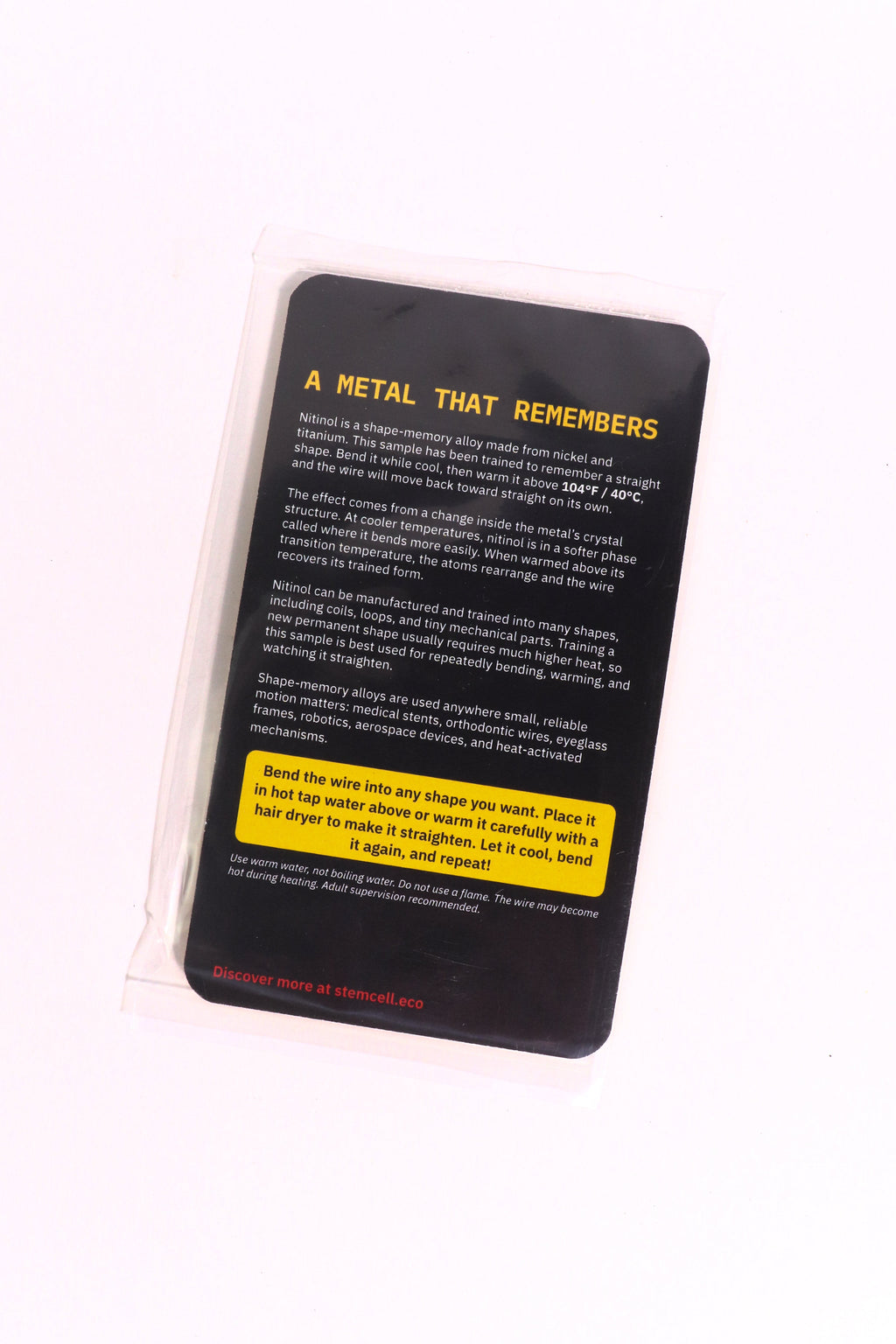 Nitinol Shape Memory Wire - 6"
