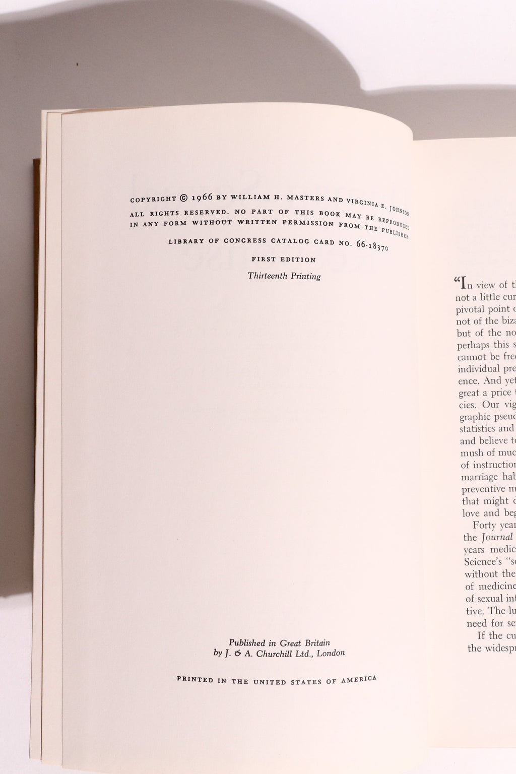 Human Sexual Response, First Edition - Masters & Johnson