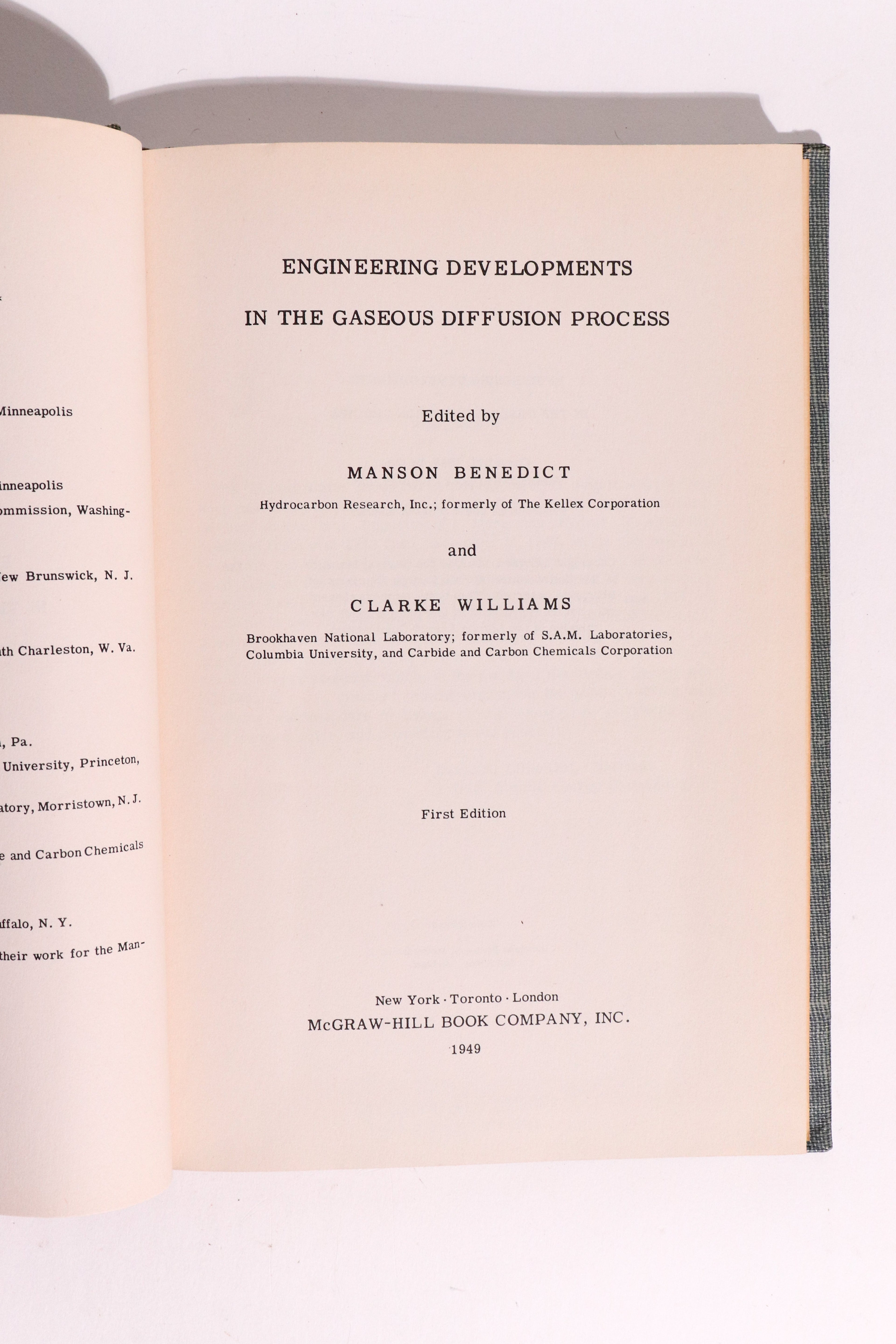 Engineering Developments in the Gaseous Diffusion Process, First Edition