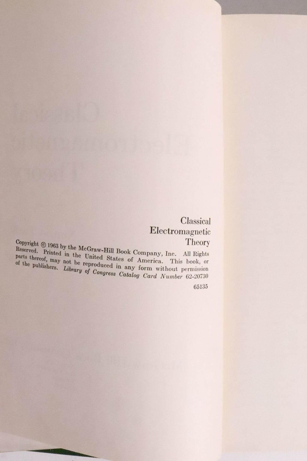 Classical Electromagnetic Theory — Nunzio Tralli, 1963