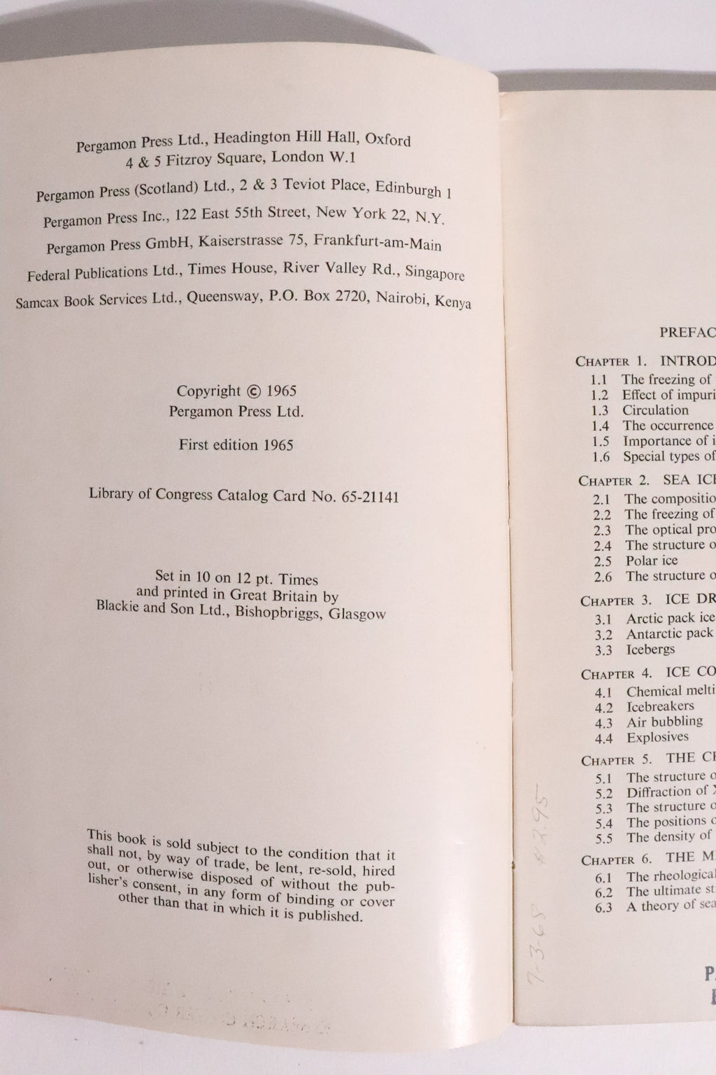 The Physics of Ice — E. R. Pounder, First Edition, 1965