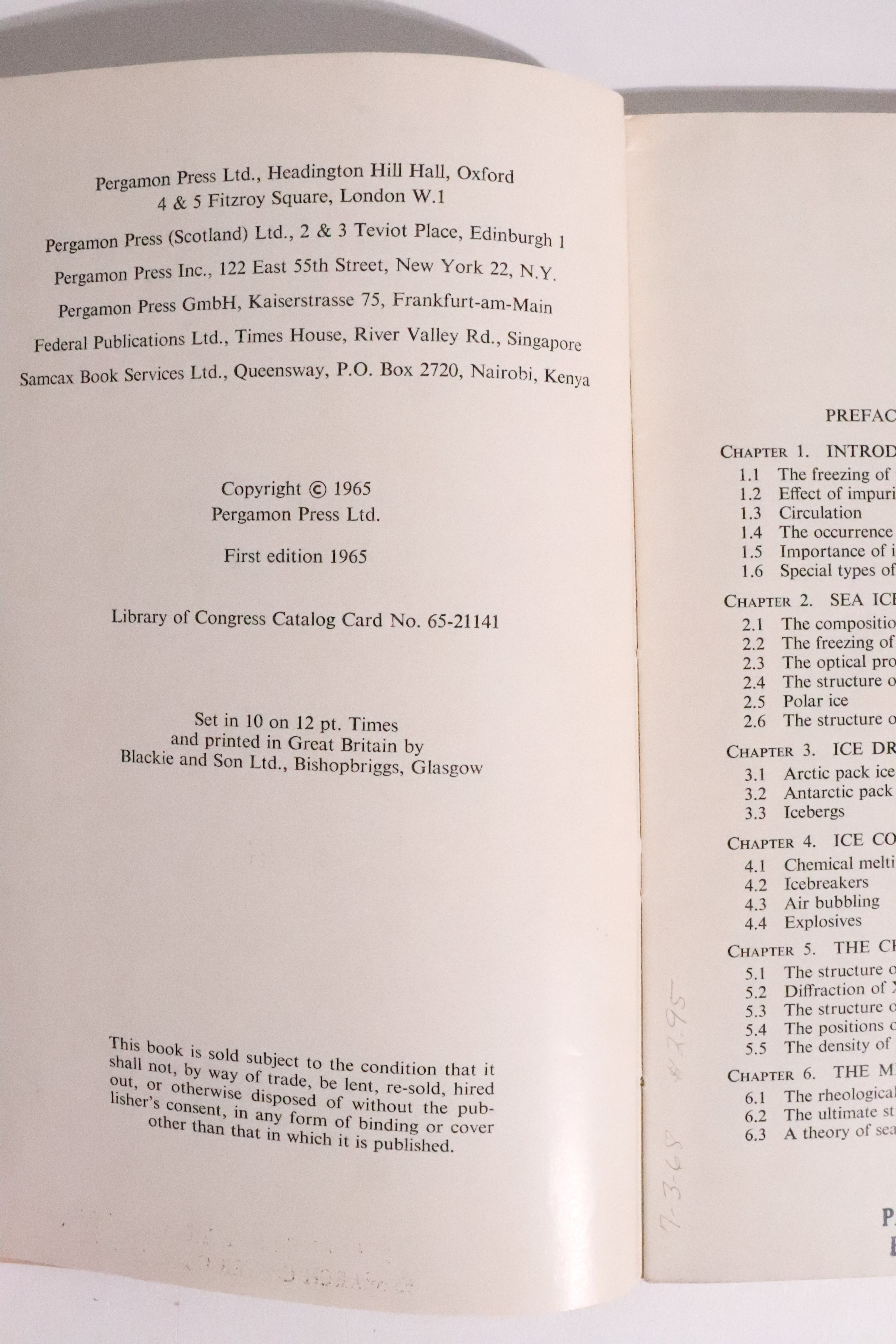 The Physics of Ice — E. R. Pounder, First Edition, 1965