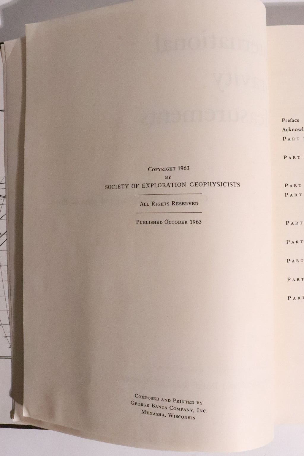 International Gravity Measurements — Woollard & Rose, 1963